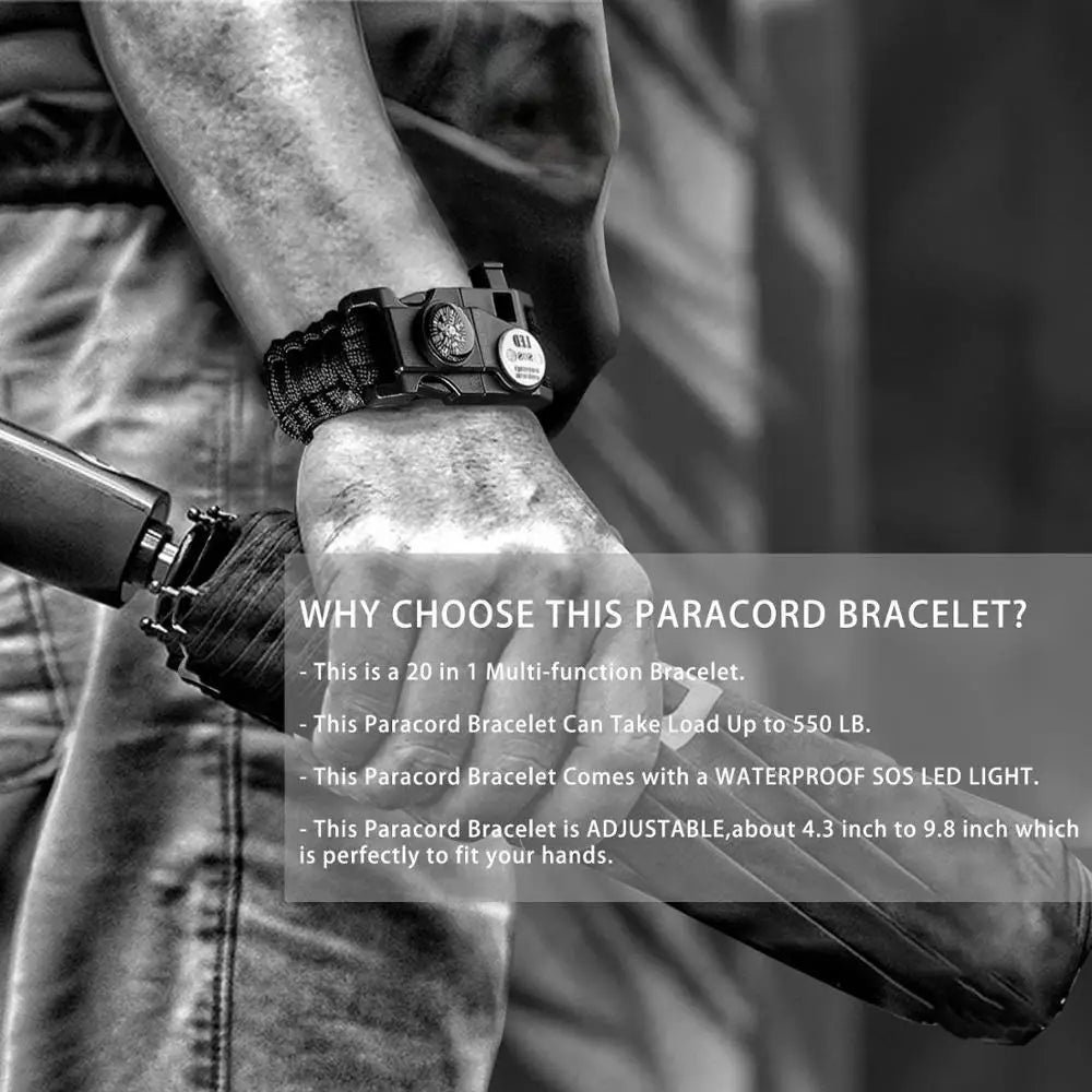 Outdoor survival Paracord bracelet